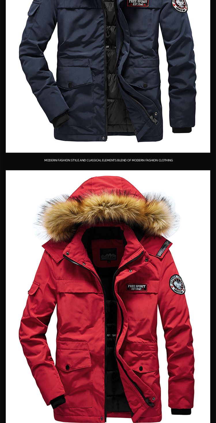Premium Detachable Hood Winter Coat For Men & Women - Thickened Polyester Padded Jacket With Multiple Pockets, Zip-Front Travel Outerwear_voghion.com