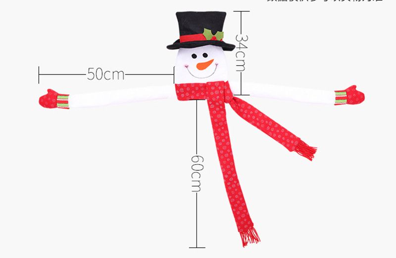 Christmas Festive Tree Topper Set - Santa Hat & Star Decorations For Holiday Decor (Medium Size Snowman & Deer Designs Fabric Material)_voghion.com