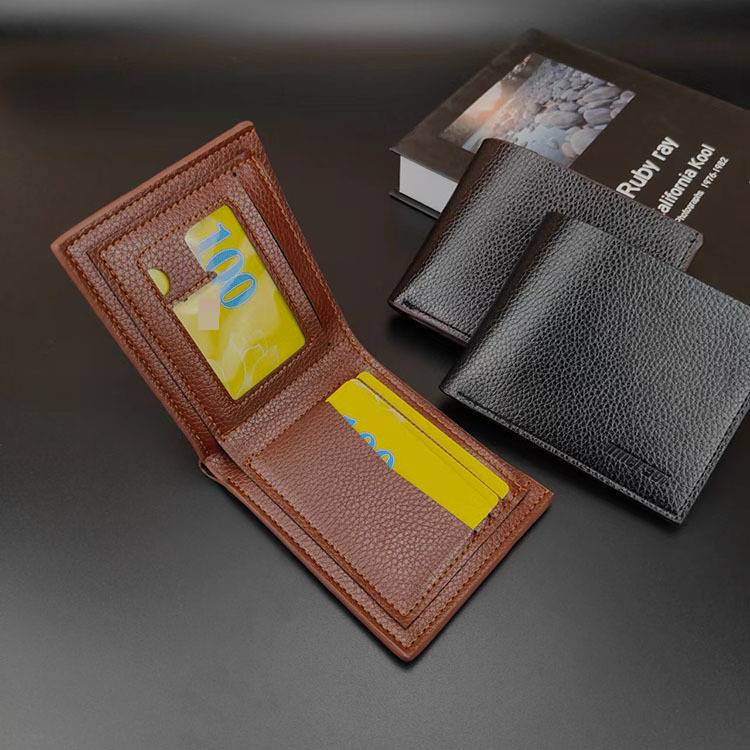 Men's Bags Men's Short Wallet With Zipper Horizontal Men's Wallet Wholesale Ultra Thin Student 2 Fold Simple Pu Leather_voghion.com