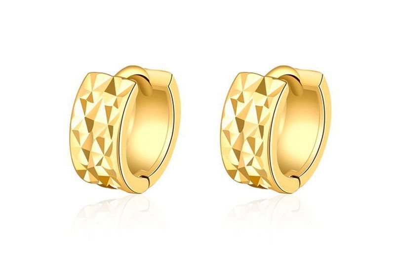 Orecchini unisex alla moda, convessi, lucidi, larghi, con taglio pendolare_voghion.com