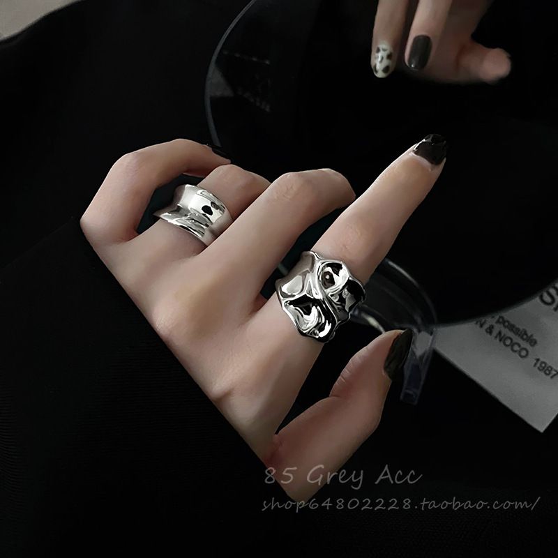 2023 New Mirror Open For Women Ins Niche Design Sense Index Finger Internet Celebrity Fashion Hip Hop Ring_voghion.com