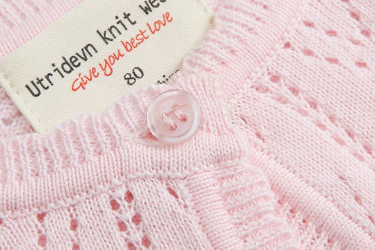 Baumwollstrickjacke für Mädchen mit einem Knopf – Weiche, dünne Sommerjacke für Kleinkinder und Kinder (Weiß/Rosa/Gelb) – Größen 80–120 cm_voghion.com