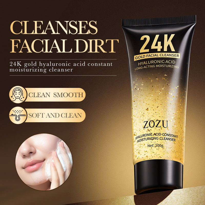 Nettoyant visage à l'acide hyaluronique ZOZU en Full English Skin sans tiraillements et nettoie le visage_voghion.com
