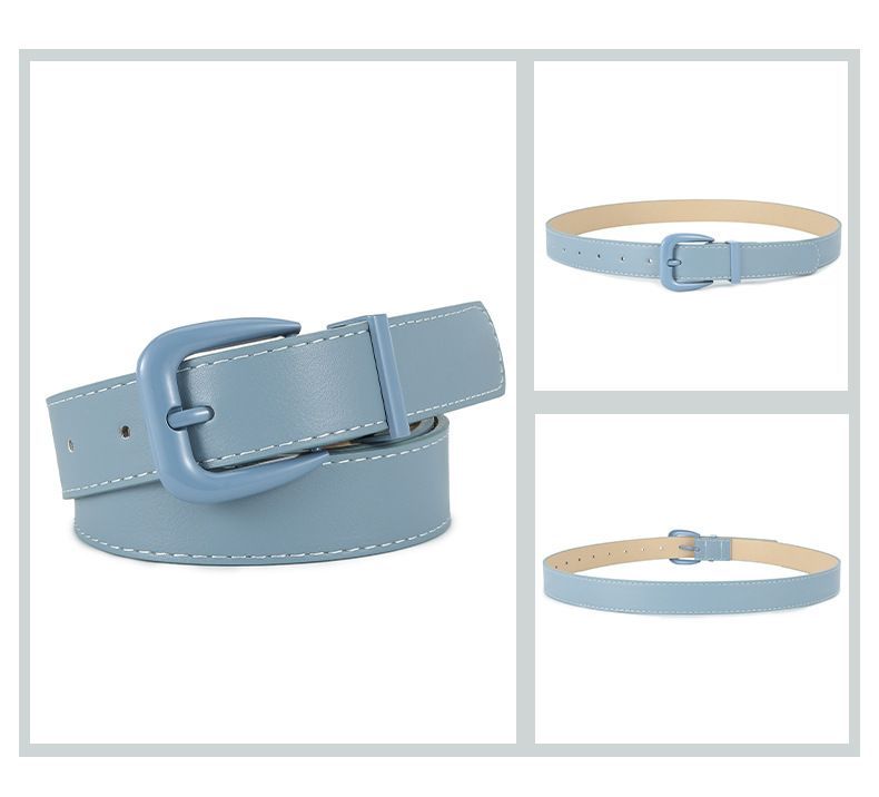 Neues Macaron Candy Color PU-Leder für Damen, hochwertige, vielseitige Dekoration, mit Jeansgürtel als Oberbekleidung_voghion.com