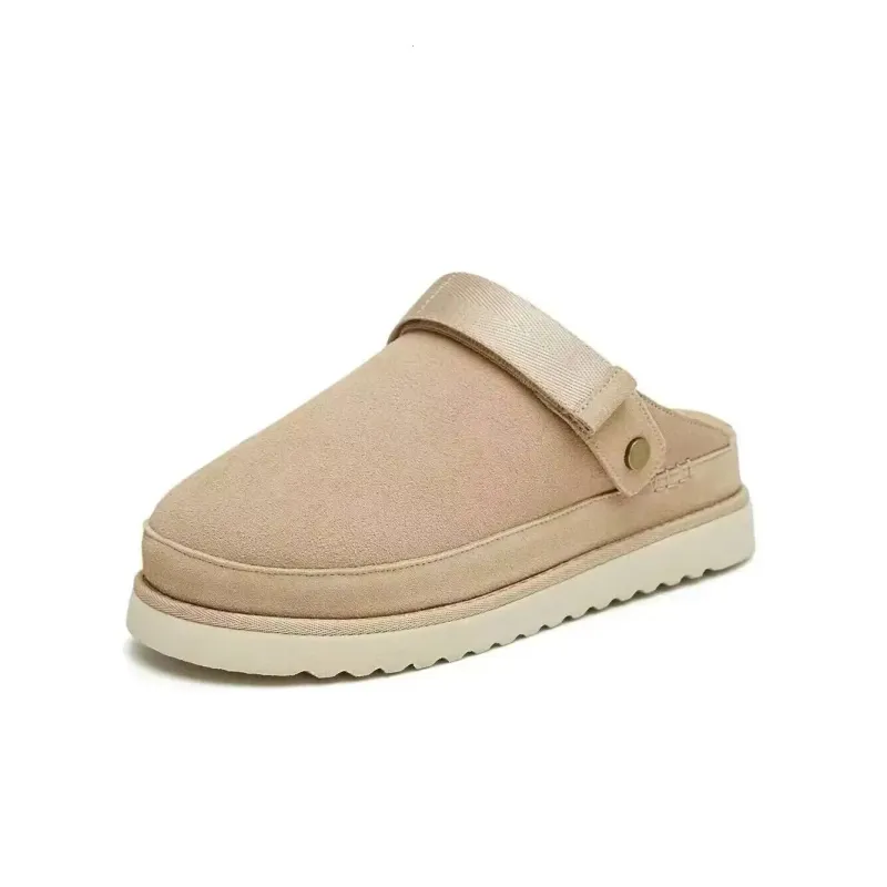 Pantuflas de plataforma peludas para mujer, planas, de felpa, para estar en casa, zapatos de invierno de diseño elegante para mujer, calzado casual elegante para el hogar, talla grande_voghion.com