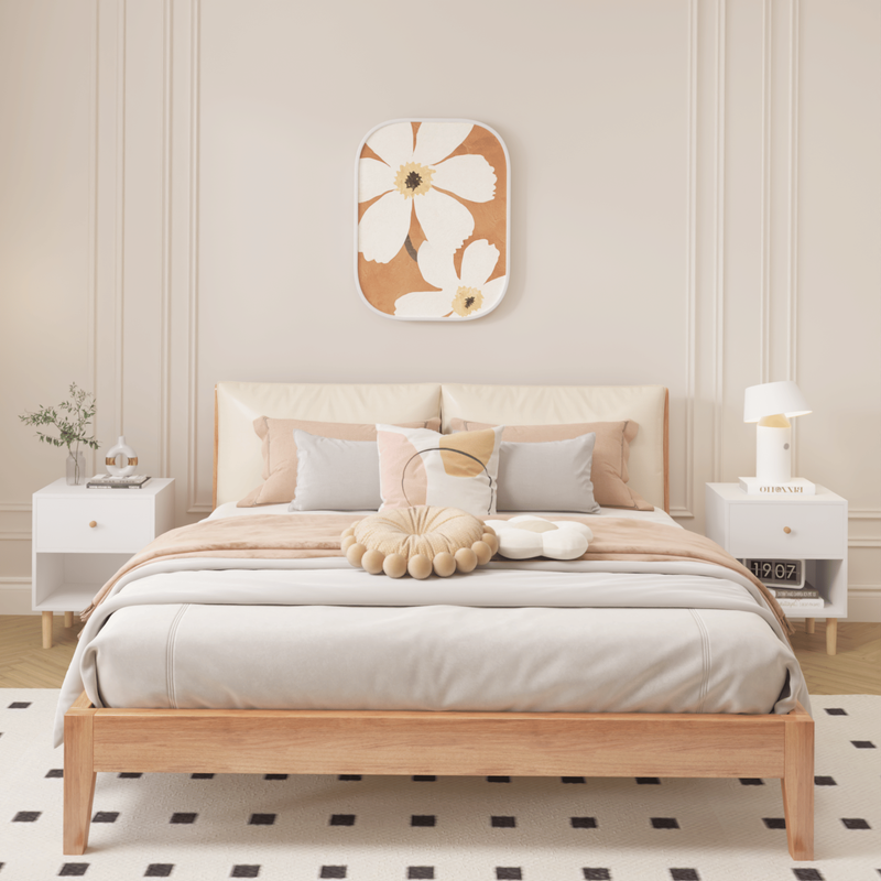 23.22"H Wooden Nightstand With One Drawer One Shelf For Kids, Adults, White_voghion.com