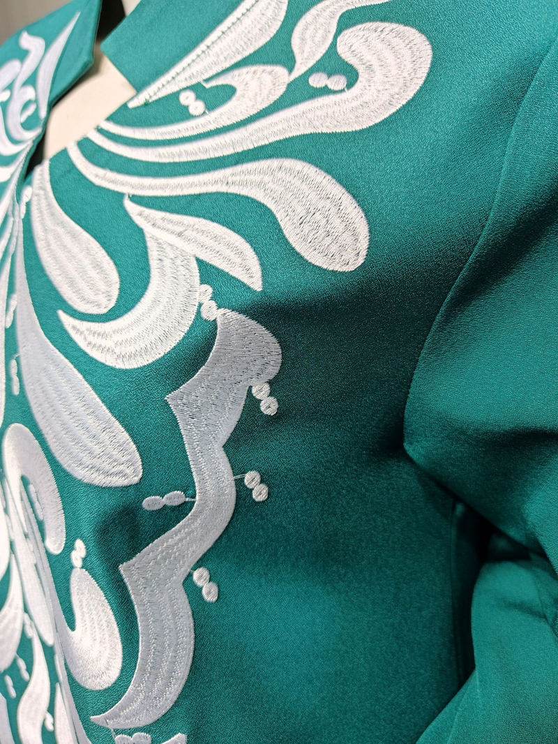 Dames zomer Abaya patchwork jurk geborduurd moslim Ramadan Dubai gewaad_voghion.com