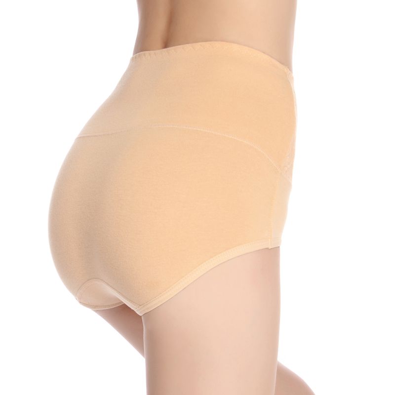 Yingbao Lot de 5 sous-vêtements taille haute en coton pour femme Grande taille_voghion.com