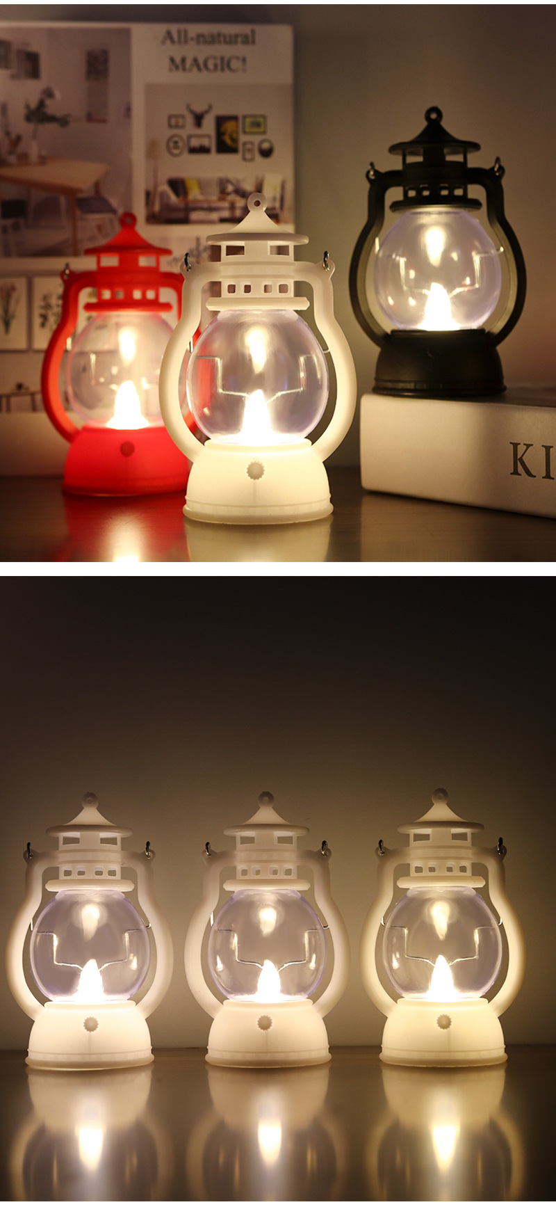 Halloween Decoration Oil Electronic Candle LED Small Lantern Creative Wind Handheld Pumpkin Lamp_voghion.com