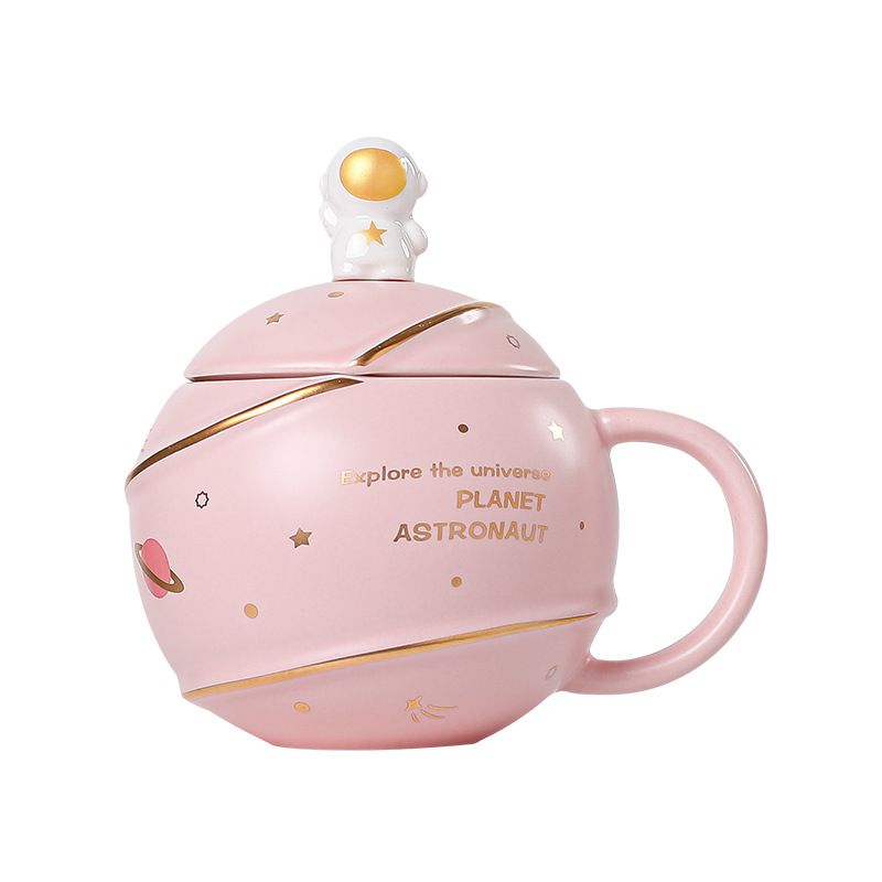 Tazza da astronauta con rete rossa, tazza in ceramica, regalo creativo per attività, tazza per acqua, tazza con coperchio, cucchiaio_voghion.com