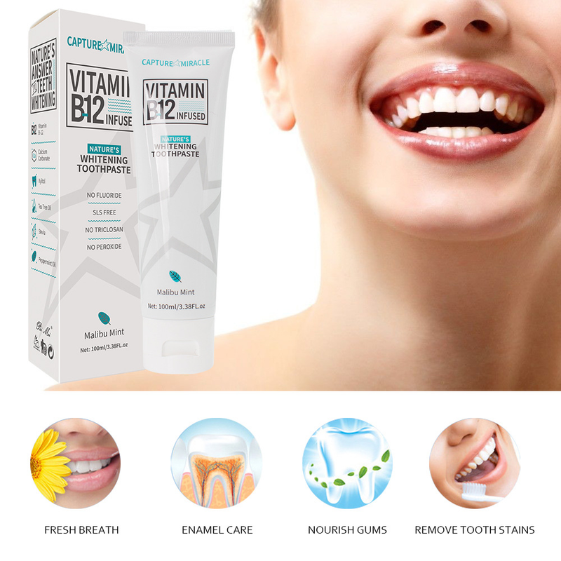 Fuoco, PeiMei Denti puliti, alito fresco, denti rassodanti Dentifricio alla VITAMINA B12_voghion.com