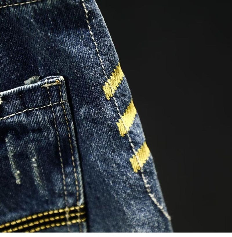 Men's Casual Denim Shorts - Style Loose Fit Summer Shorts With Stretch, Washed & Non-Iron, Mid Waist, Straight Leg (Dark Blue)_voghion.com