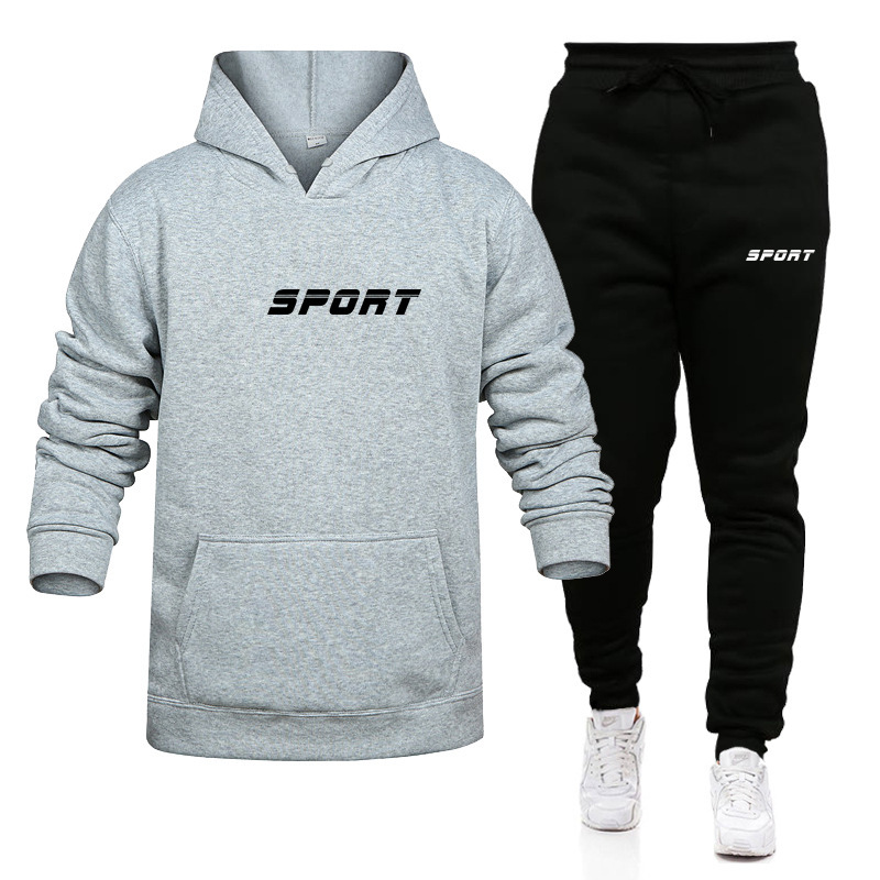 Nuevo Conjunto de suéter deportivo y de ocio para hombre, suéter estampado de Color sólido para otoño e invierno, Jersey_voghion.com