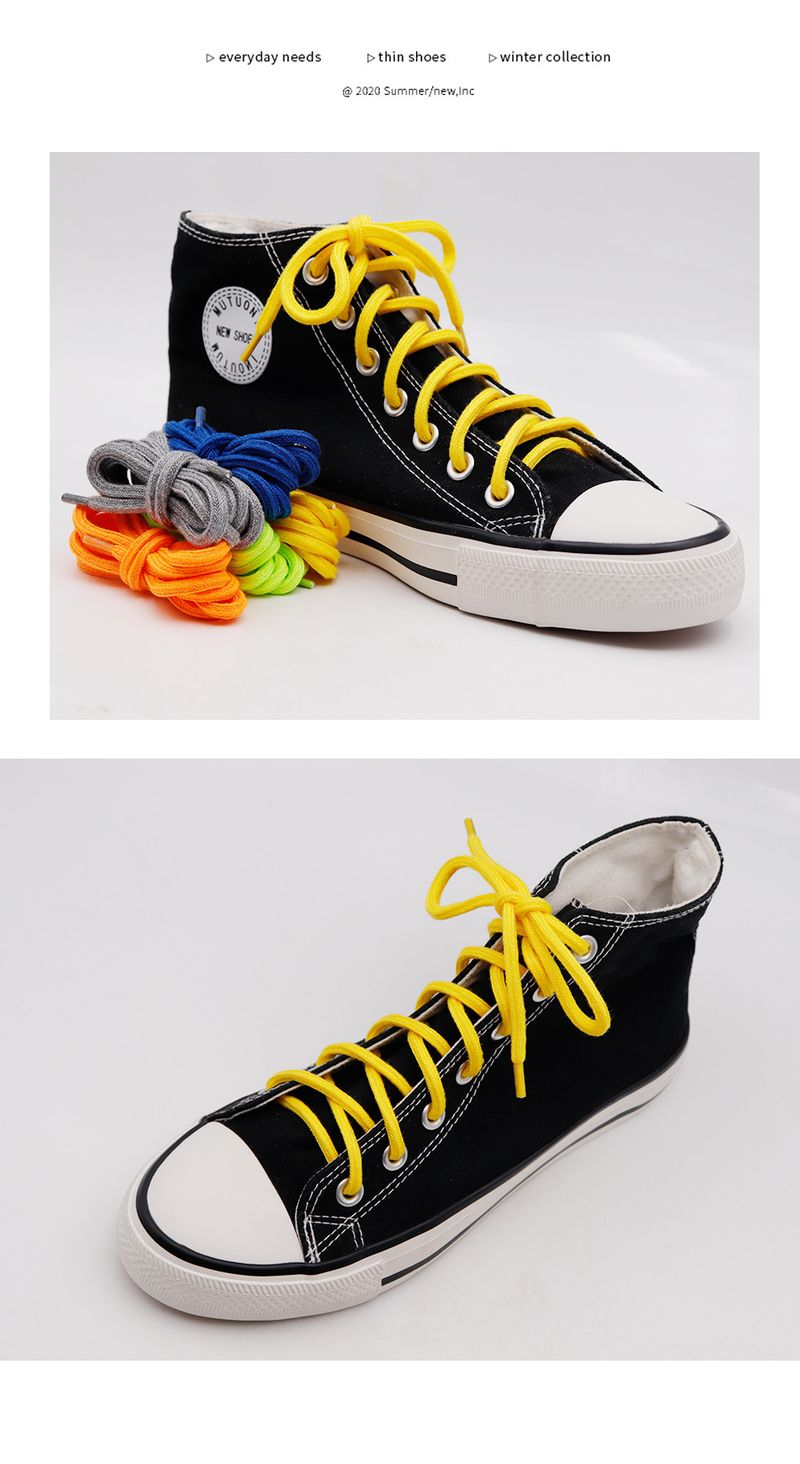Shoelaces 4.5mm Polyester Cotton Square Shoelaces Suitable For 1970s Canvas Shoes, Sneakers, Casual Shoes Decorative Ropes_voghion.com
