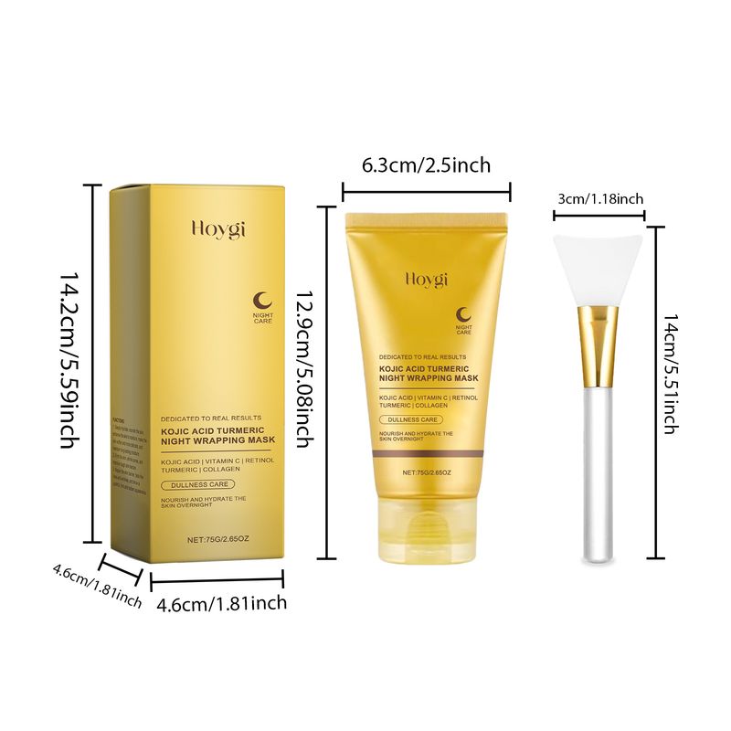 Maschera peel-off al collagene e curcuma HOYGI, detergente delicata, idratante, nutriente e levigante per la pelle del viso_voghion.com