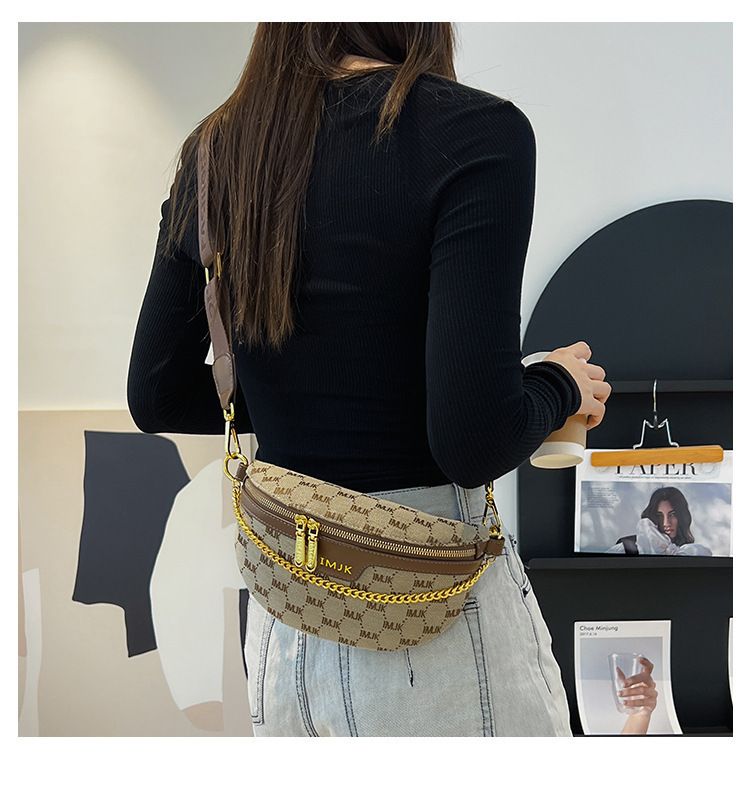 Borsa a mano di alta qualità 2024 Inverno Nuovo da donna alla moda casual in tela con tracolla a catena larga diagonale versatile_voghion.com