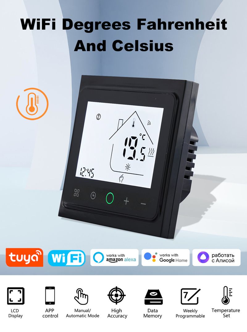 Tuya thrmostat wifi smart lif Tmpratur Controllr lctric hating Gas Boilr Support Yandx Alic Alxa Googl_voghion.com