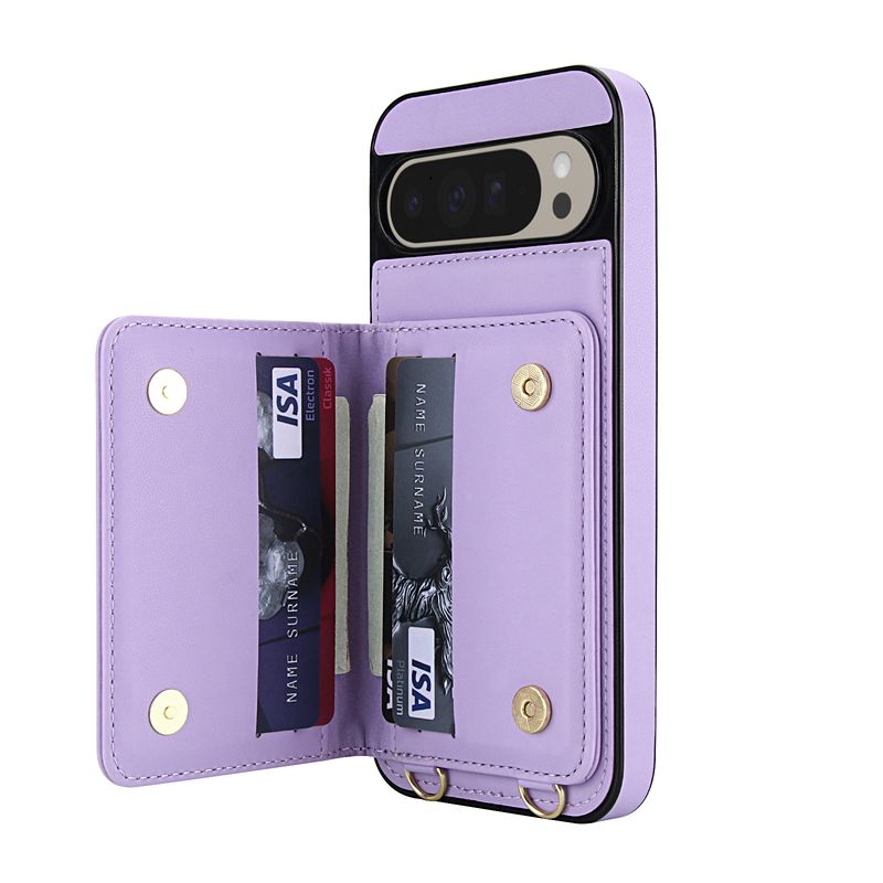 Custodia in pelle con chiusura magnetica per Google Pixel XL 9A 9 8A 8 Pro, con tracolla, anti-RFID, porta carte di credito_voghion.com
