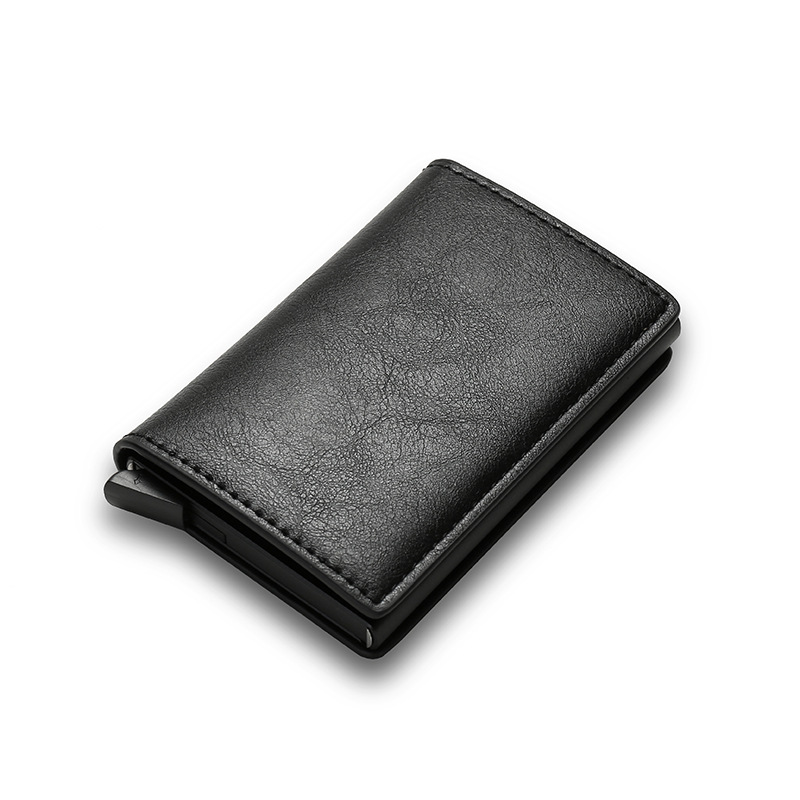 DIENQI Carbon Rfid Pung Penge Kortholder Lomme Mini Slim Pung Kvinder Mænd Smart Punge Automatisk Pop Up Valet Wallet Pung_voghion.com