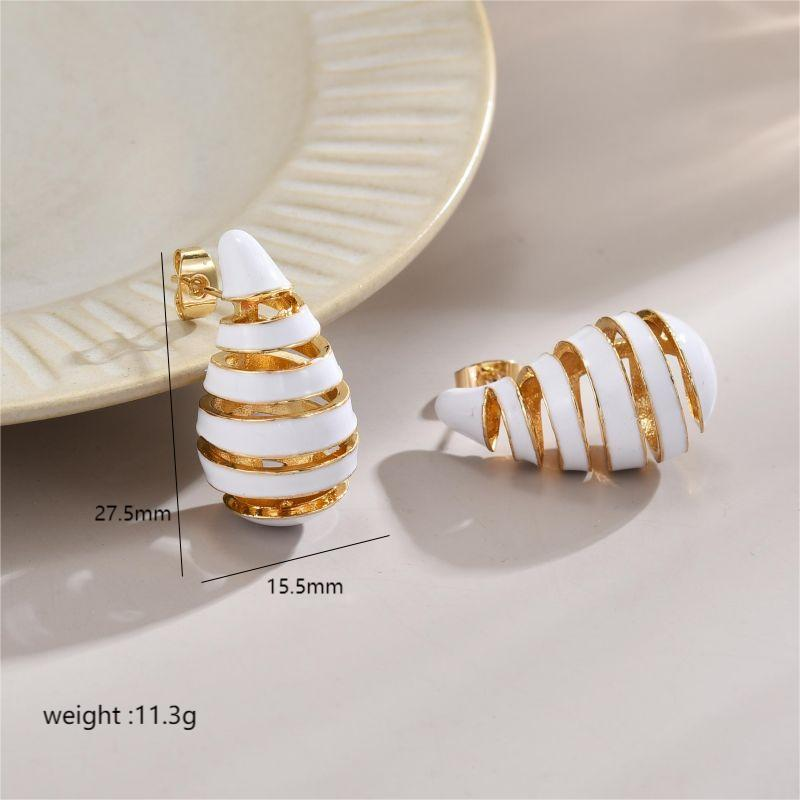 New Style Spicy Girl Women's Earrings Metal Copper Colorful Water Droplet Thread Shape Net Red Personalized Simple and Cute Elegant Versatile Earrings_voghion.com
