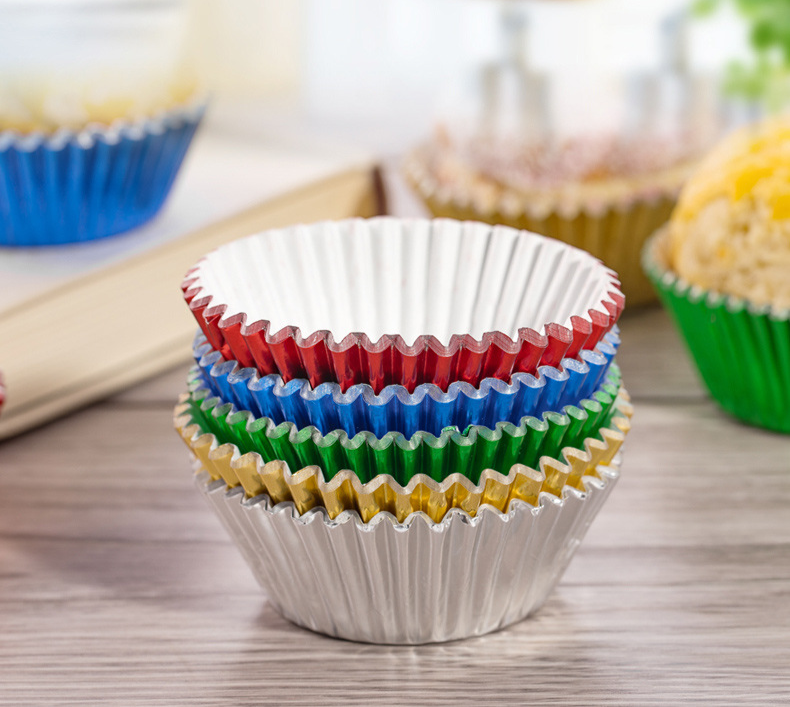 Easter‘s Day Bakeware Cake Paper Tray Cup Cake Paper Cup Gold And Silver Thick Aluminum Foil Oil Proof Snow Cookie Paper Baking Muffin Cup_voghion.com