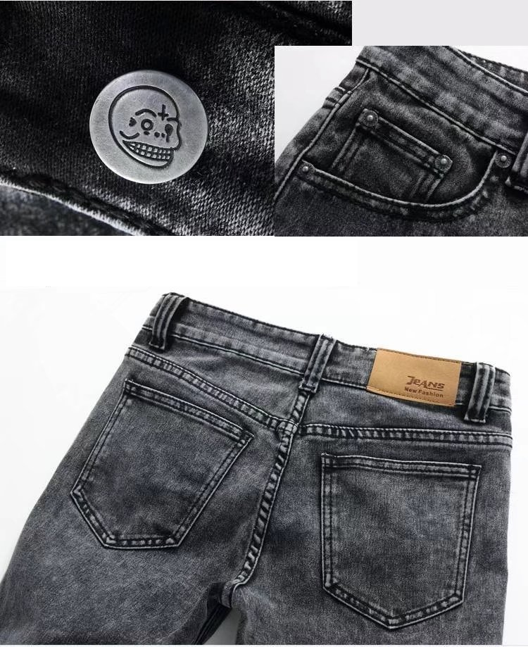 Herrenbekleidung Denim Shorts Herren Cropped Hose 2022 Frühjahr und Sommer Neuer Stil Trend Hochelastische dünne gerade mittellange Hose Großhandel_voghion.com