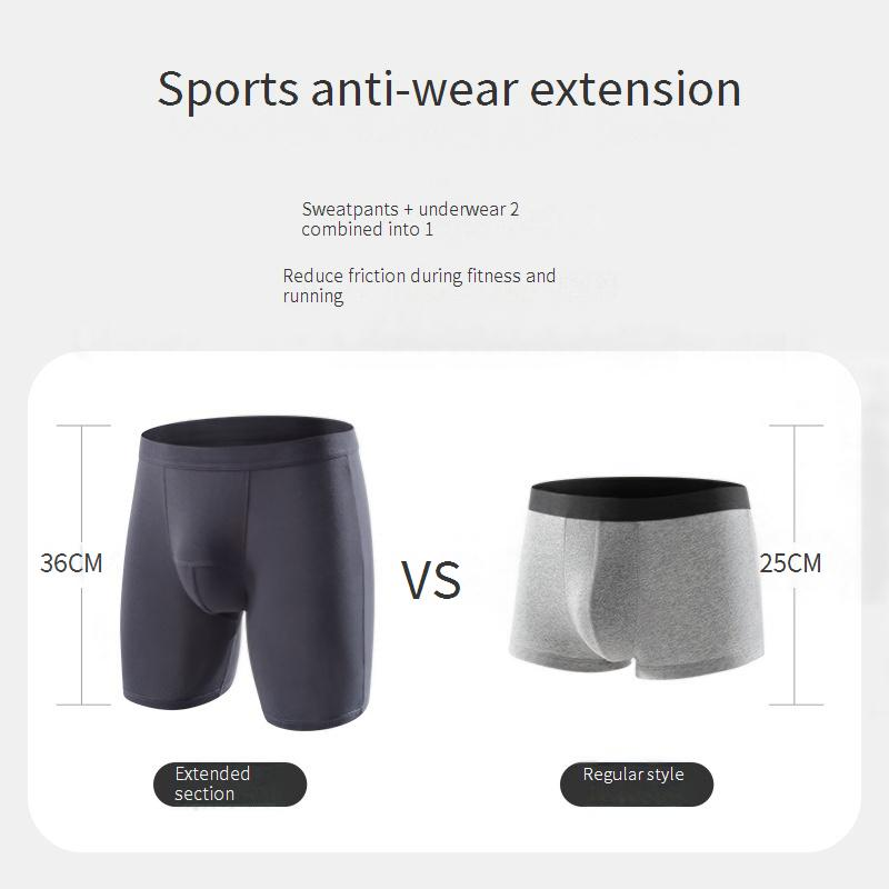 Men's Extra Long Sport Boxer Briefs - Moisture-Wicking Anti-Chafing Underwear With Modal Fabric_voghion.com