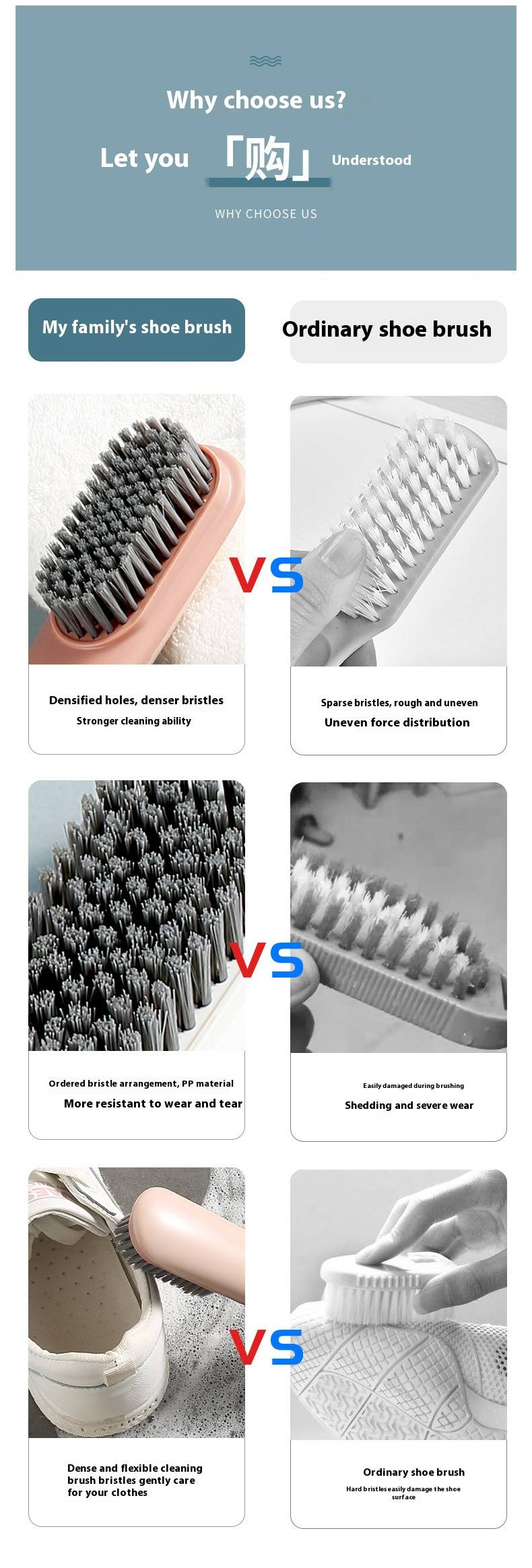 Doppelseitige Schuhreinigungsbürste – weiche und feste Borsten für eine sanfte und gründliche Reinigung (Kunststoffgriff, kompaktes Design, Verwendung auf mehreren Oberflächen)_voghion.com