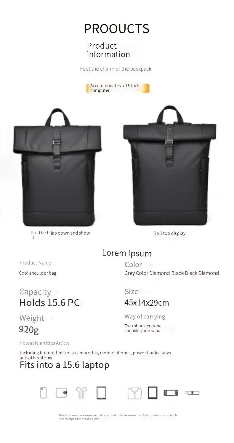 Zaino unisex in PU di alta qualità - Borsa per laptop da 20-35 litri di grande capacità con design trapuntato a rombi, spallacci imbottiti per viaggi, lavoro e spostamenti quotidiani_voghion.com