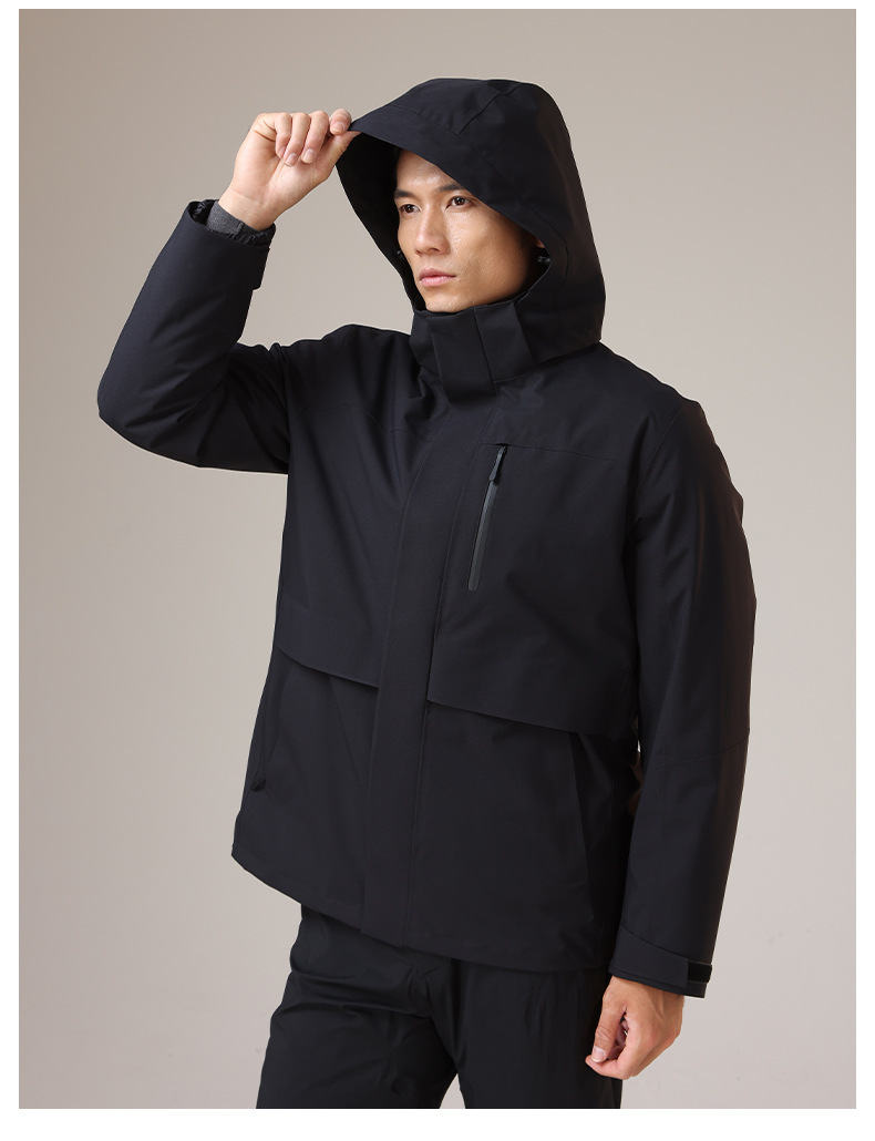 NOKO-New Outdoor Business Jackets, Three-in-one Waterproof, Windproof And Breathable Jackets For Men And Women, With Goose Down Lining For Warmth_voghion.com