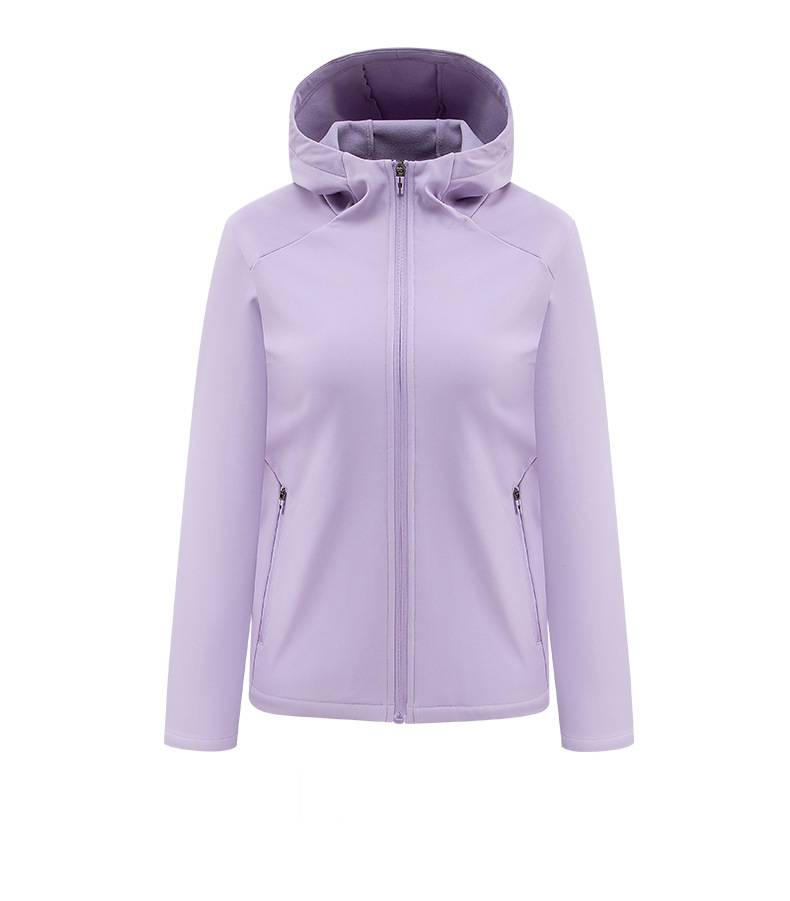 Giacca softshell elasticizzata in nylon a 4 vie da uomo, impermeabile, traspirante e resistente, con cappuccio (nero, cachi, blu navy, bianco-viola)_voghion.com
