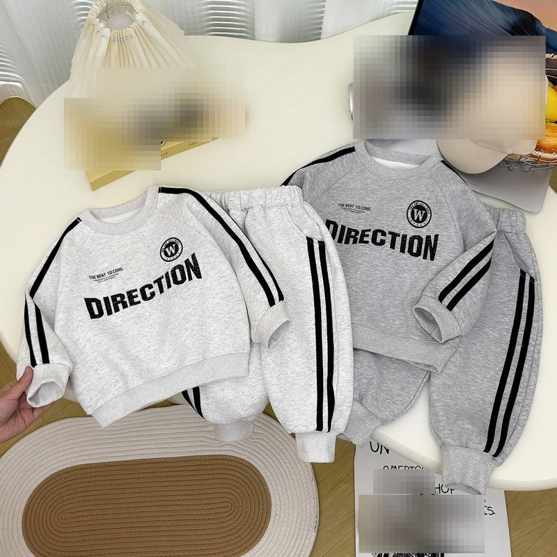 Ensemble pull pour enfant, nouvelle collection automne 2025, version coréenne, pour garçons et filles, tenue de sport décontractée pour enfants d'âge moyen et plus âgés_voghion.com