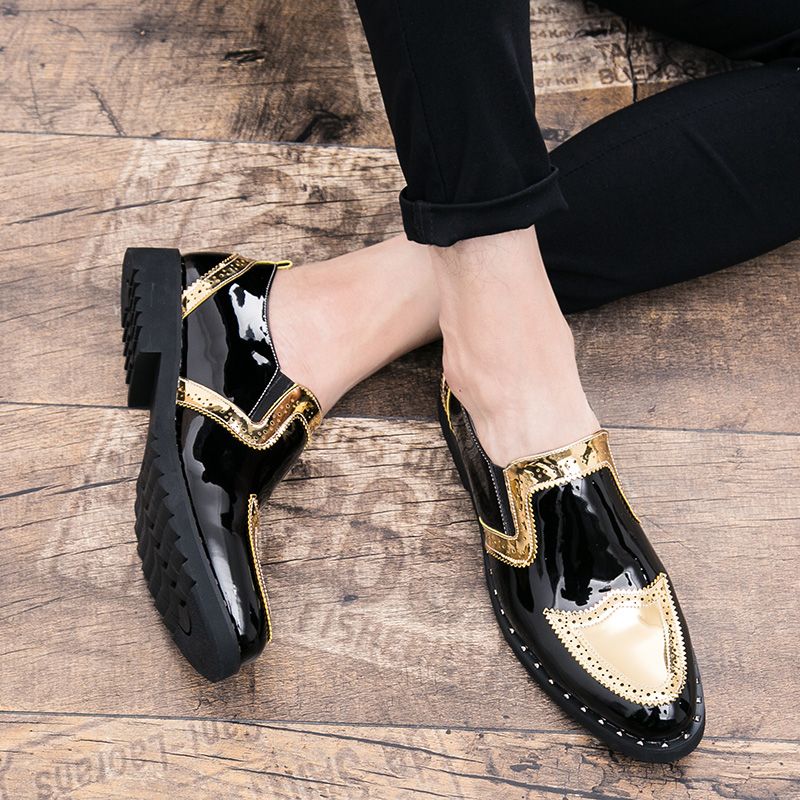 New Fashion Men's Brown Business Casual Loafer Shoes Daily Office Black Buckle Monk Men's Shoes One Foot Cover Banquet Dress Wedding Leather Shoes_voghion.com