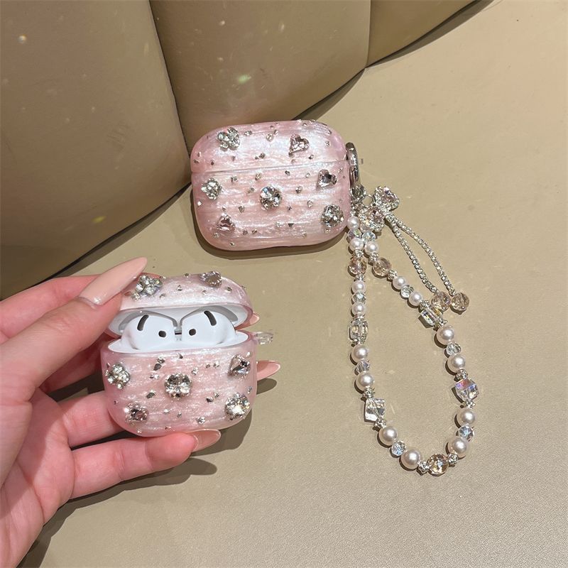 Collier élégant en pierre précieuse rose, accessoire idéal pour les casques et appareils sans fil._voghion.com