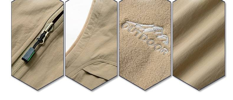 Colete reversível de lã polar para homem – Jaqueta puffer sem mangas quente de inverno com gola alta e vários bolsos (M-5XL)_voghion.com