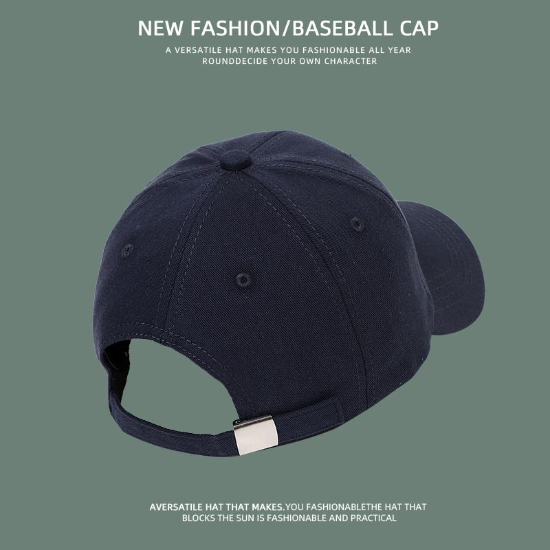Korean version of versatile for women with small embroidered letters, duckbill wide brim, hard top, sun protection,_voghion.com