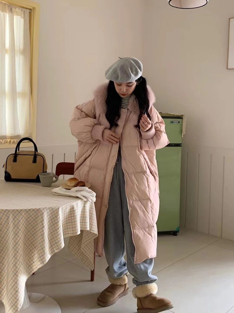 Damenmode lange Kapuzenjacke Warme Jacke_voghion.com