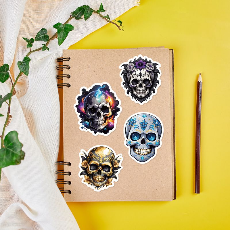 Adesivos 50 Adesivos de Grafite de Caveira de Halloween Estilo Nórdico Copo de Água Bagagem Skate Adesivos Decorativos À Prova D'água_voghion.com