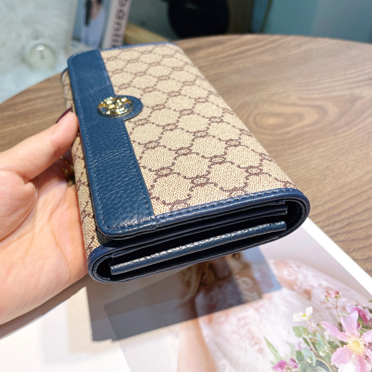 Geldbörse Brieftasche Clutch Mode Damen Geldbörse Damen lange Damen Geldscheinklammer zweifach gefaltete Multi-Kartentasche Damen Geldbörse_voghion.com