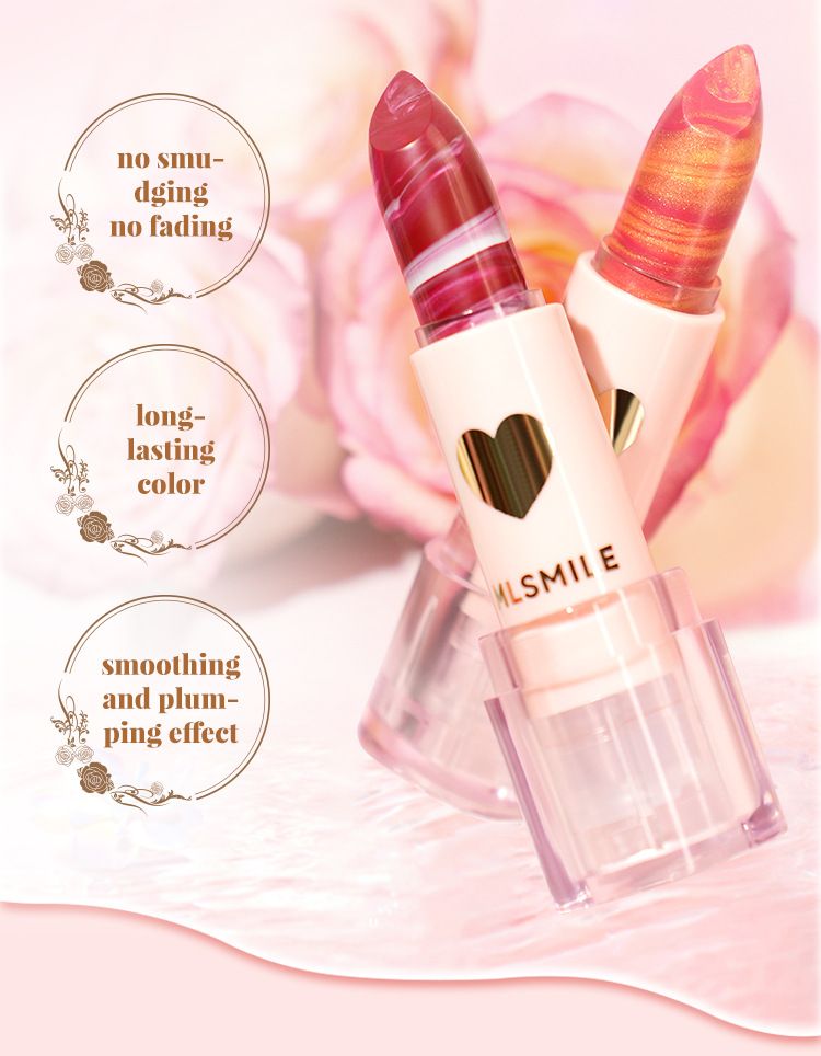 MLSMILE New Marble Matte Lipstick 4 Colors Velvet Matte Moisturizing Easy To Color Lipstick_voghion.com