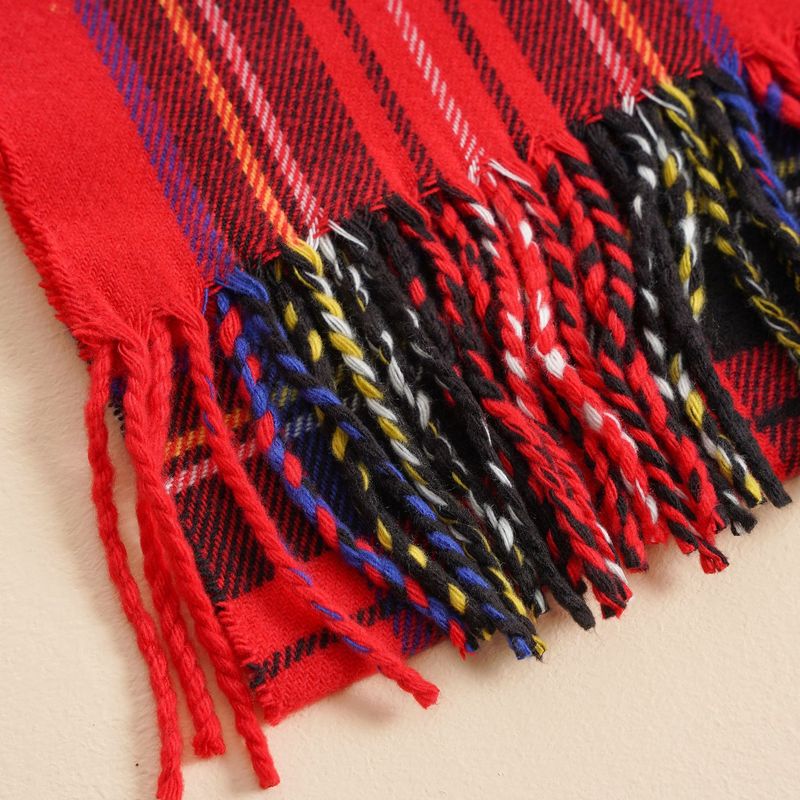 2024 new versatile color blocked warm plain weave winter long universal plaid scarf for warmth and fashion_voghion.com