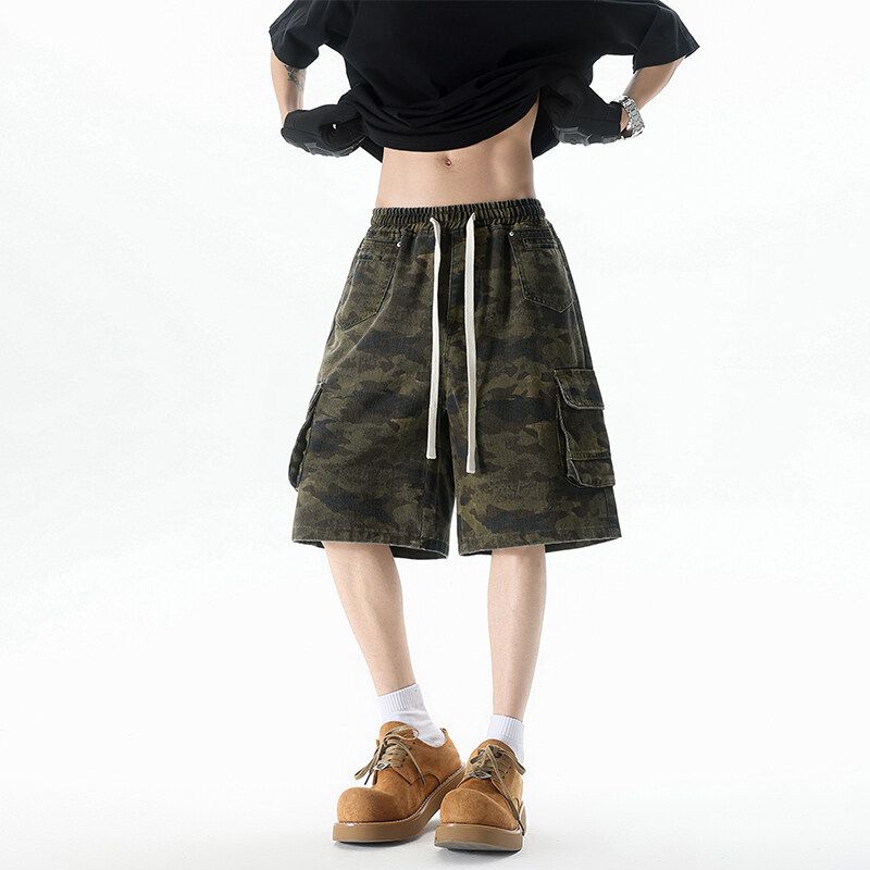 Pantalon de travail camouflage INTFEDAY pour homme, coupe ample, cinq quarts_voghion.com
