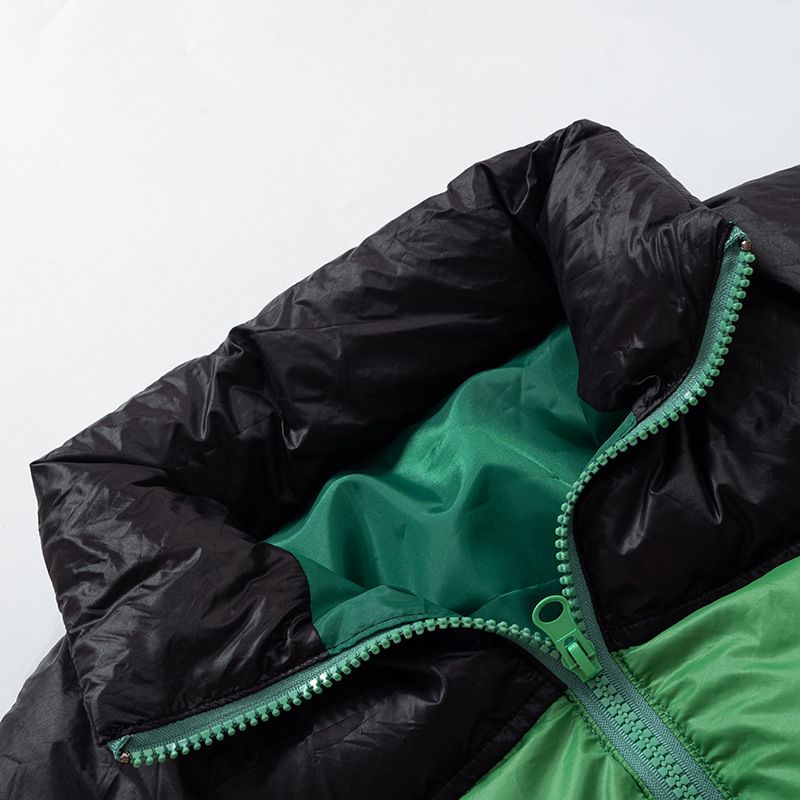 Damenbekleidung Jacke INS trendiger Kontrastfarben-Baumwollmantel kurze Damen-Fliegerjacke_voghion.com