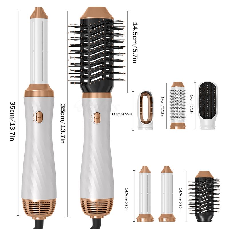Multifunktionaler 6-in-1-Heißluftkamm für den Haushalt, automatische Absaugung, Schnelltrocknung, Modellier-Haartrockner, Glätteisen für glattes und lockiges Haar_voghion.com