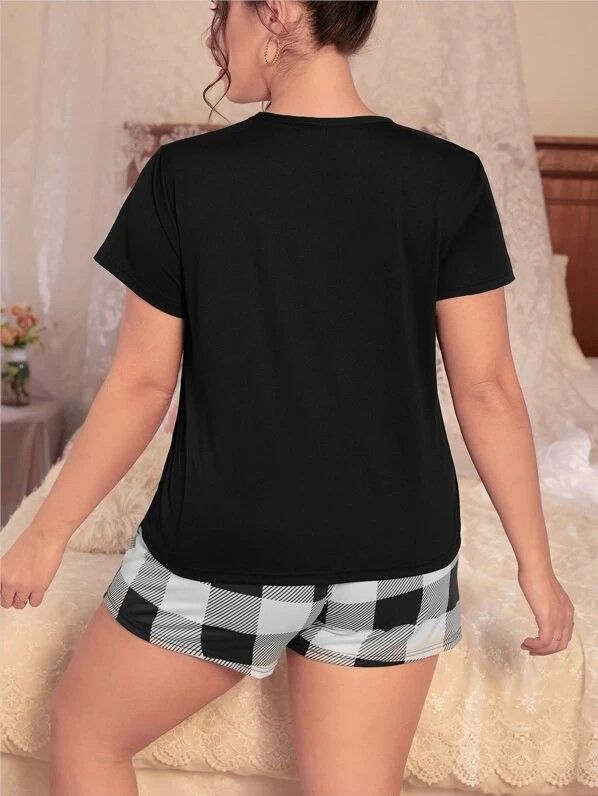 Women's Sleepwears Summer T Shirts And Shorts Plus Size Women's Pajamas Plus Size Home Clothes Suits_voghion.com