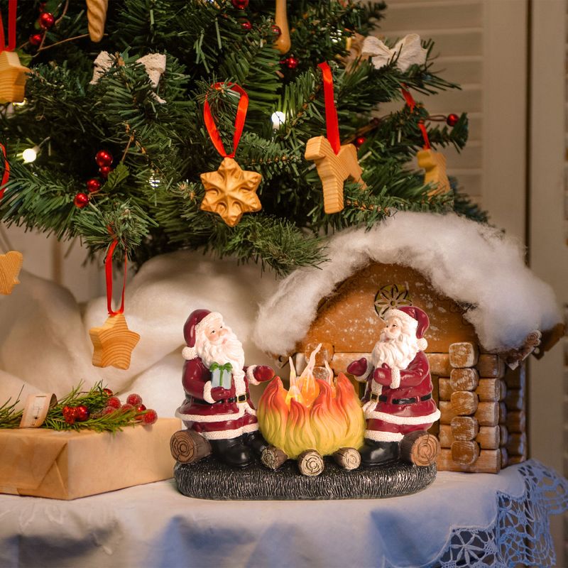 Decorazioni natalizie transfrontaliere, ornamenti in resina, luce notturna, regalo di Babbo Natale, luce di candela a LED luminosa_voghion.com