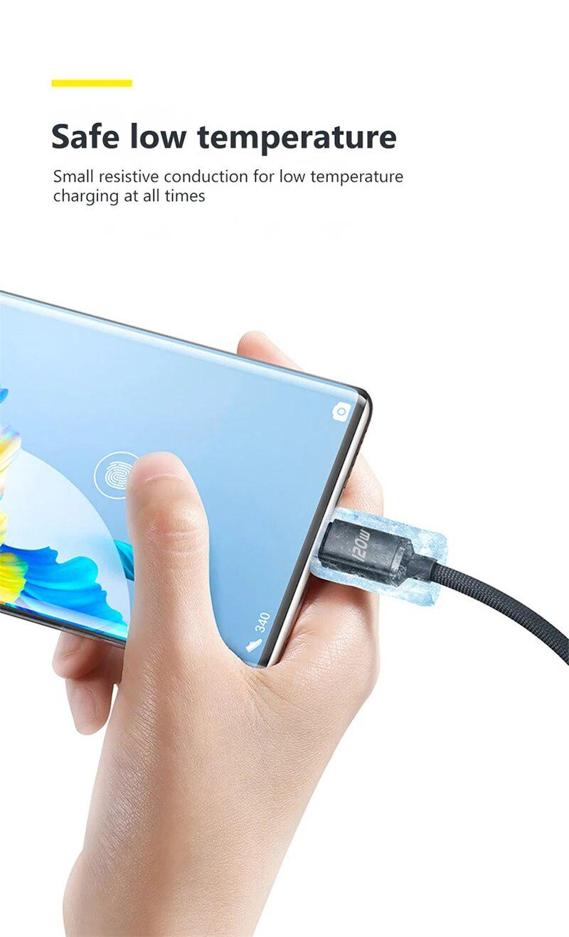 LANSKLBD 6A 120W USB Type C Cable Super Fast Charger Cable for IPhone 15 Samsung Xiaomi Huawei USB Type C To C Cable Fast Charging Cord_voghion.com