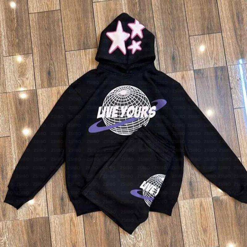 Sudadera con capucha y estampado de letras de estilo hip hop para hombre, estilo Y2k, holgada, a la moda_voghion.com