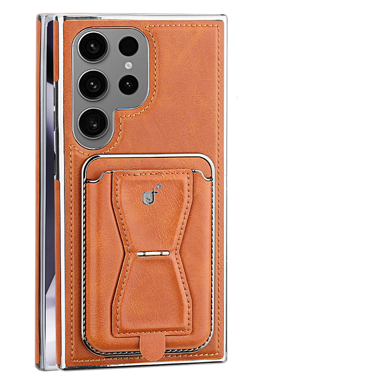 Phone Case & Covers Electroplated Leather Magnetic Card Holder Holder Suitable For Samsung S24ultra Mobile Phone Case S23 Business Leather Case_voghion.com
