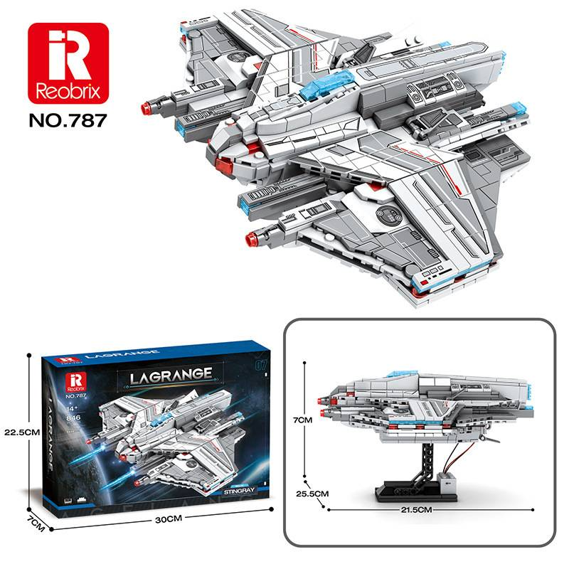 Lagrange Series MQ-25 Stingray Building Blocks Model, Futuristic Warship STEM Toy For Boys & Teens (800+ Pieces, DIY Creative Assembly)_voghion.com